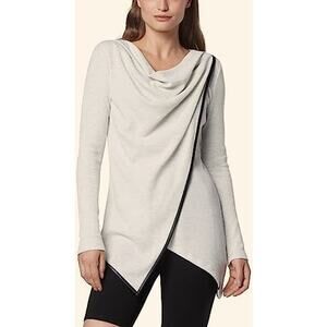 MNY Marc New York Draped Asymmetrical Tunic Womens Medium Gray Thermal Top